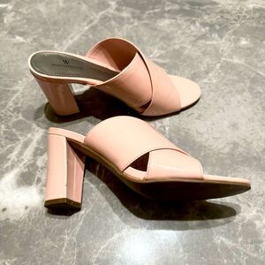 Worthington Powder Pink Women's 9 Patent Leather Strappy Slip-on Dressy Heels